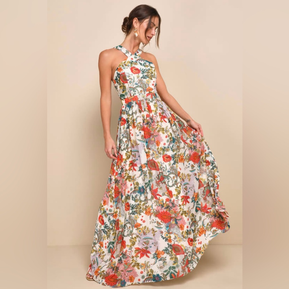 Lulu's Floral Maxi Dress